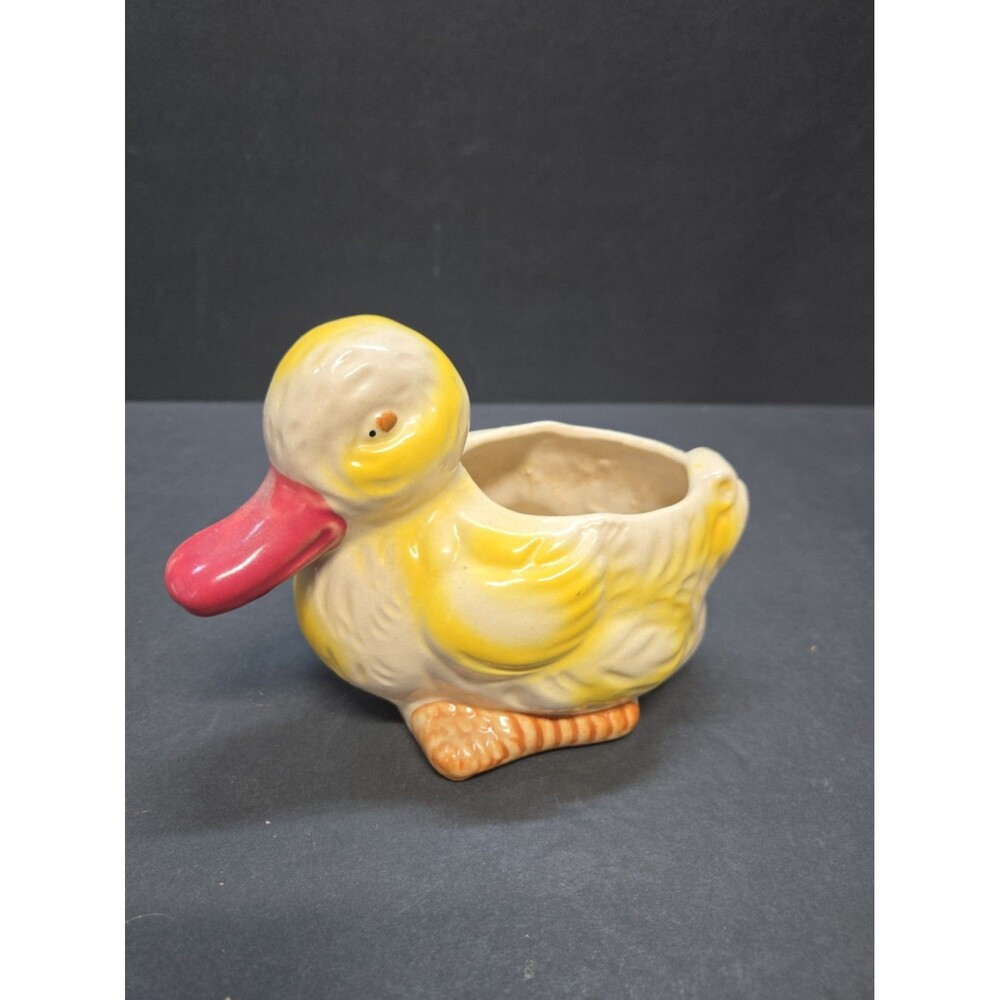 Vintage Yellow Duck Planter Ceramic - Japan